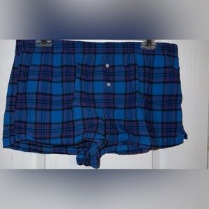 Y2K Victoria’s Secret PINK Blue Plaid Lounge Sleep Shorts M